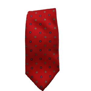 Christian Dior Neck Tie Red, Silk Fabric Woven In Italy But Tie Made In USA Mens